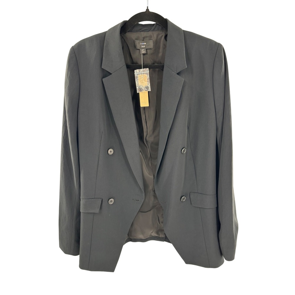 J. Crew 365 Black Double Breasted Blazer Jacket‎ Womens 10T